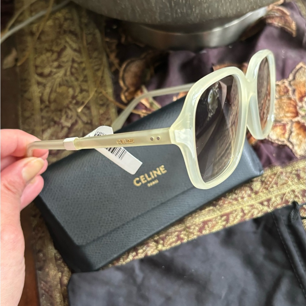 Authentic CELINE 57 2 dots Aviator Acetate gradient Sunglasses - Picture 13 of 14